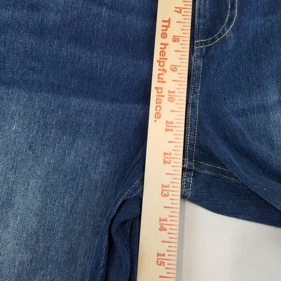 Halara Womens XL Petite Blue Wide Leg Pull On Jeans Stretch Denim High Rise - Picture 8 of 10